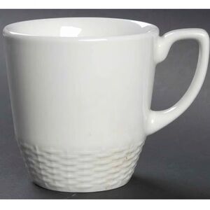 RARE Set of 4 Martha Stewart Macy’s Collection Basketweave Mugs Cups 10 oz white